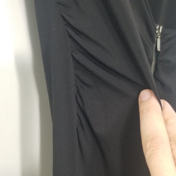 Thyme Maternity Black Zipper Faux Wrap Dress Event Business Casual Pregnancy - Picture 5 of 10